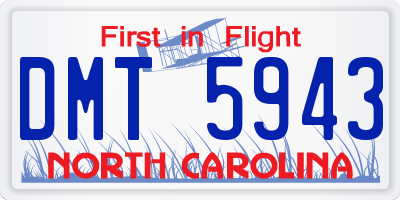 NC license plate DMT5943