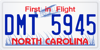 NC license plate DMT5945