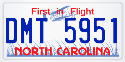 NC license plate DMT5951