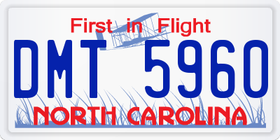 NC license plate DMT5960