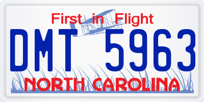 NC license plate DMT5963