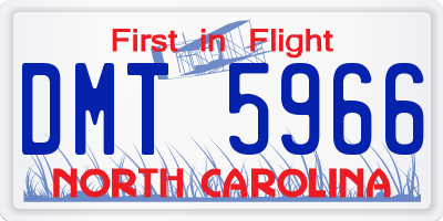 NC license plate DMT5966