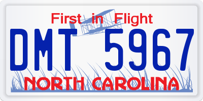 NC license plate DMT5967