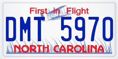 NC license plate DMT5970