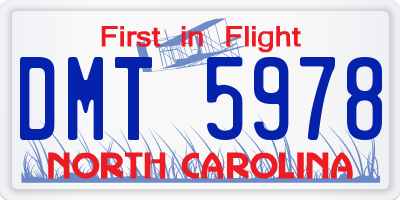 NC license plate DMT5978