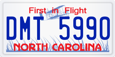 NC license plate DMT5990