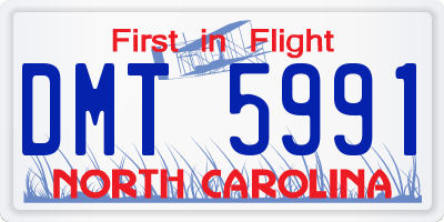 NC license plate DMT5991