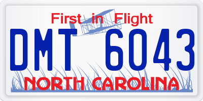 NC license plate DMT6043