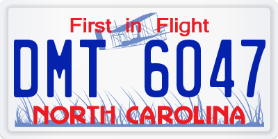 NC license plate DMT6047