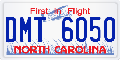 NC license plate DMT6050