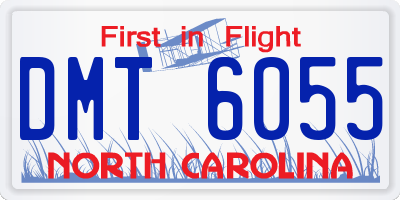 NC license plate DMT6055