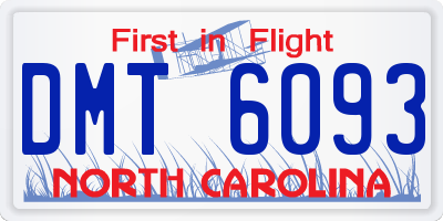 NC license plate DMT6093