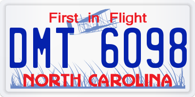 NC license plate DMT6098