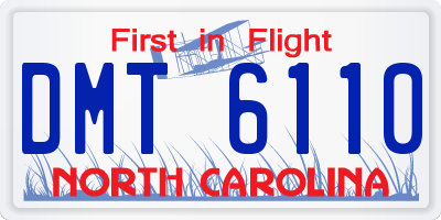 NC license plate DMT6110