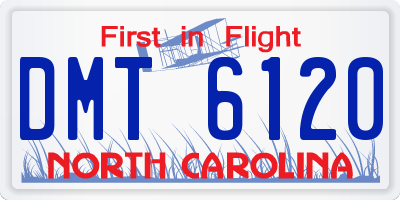 NC license plate DMT6120
