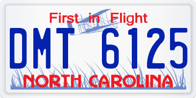 NC license plate DMT6125