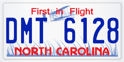 NC license plate DMT6128