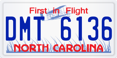 NC license plate DMT6136