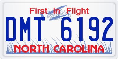 NC license plate DMT6192