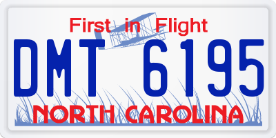 NC license plate DMT6195