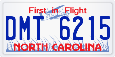 NC license plate DMT6215