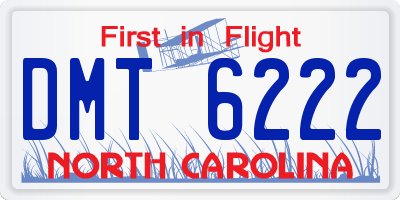 NC license plate DMT6222
