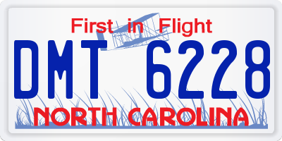 NC license plate DMT6228