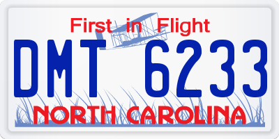 NC license plate DMT6233