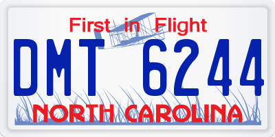 NC license plate DMT6244