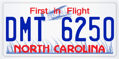 NC license plate DMT6250