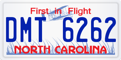 NC license plate DMT6262