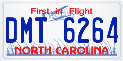 NC license plate DMT6264