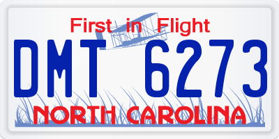 NC license plate DMT6273