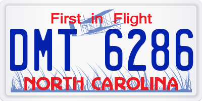 NC license plate DMT6286
