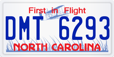 NC license plate DMT6293