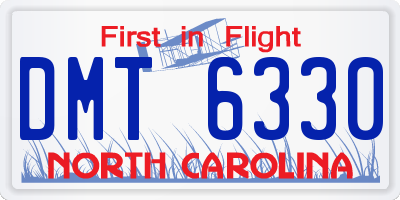 NC license plate DMT6330
