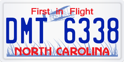 NC license plate DMT6338