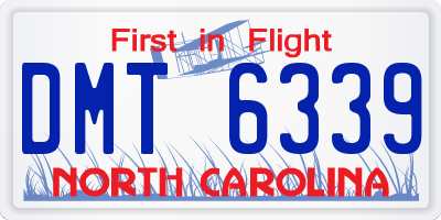 NC license plate DMT6339