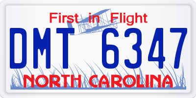 NC license plate DMT6347