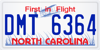 NC license plate DMT6364
