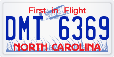 NC license plate DMT6369