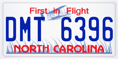 NC license plate DMT6396