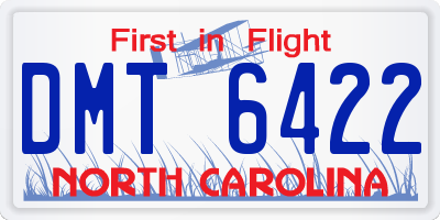 NC license plate DMT6422