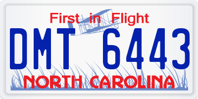 NC license plate DMT6443