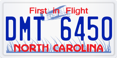 NC license plate DMT6450