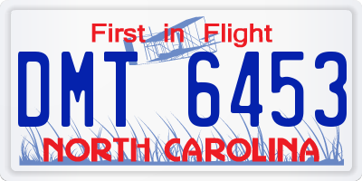 NC license plate DMT6453