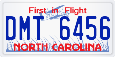 NC license plate DMT6456