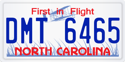 NC license plate DMT6465