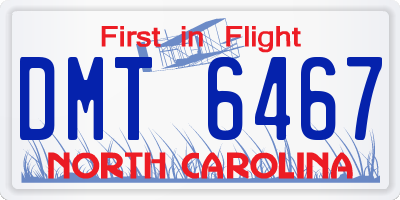 NC license plate DMT6467