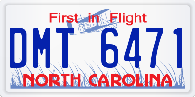 NC license plate DMT6471